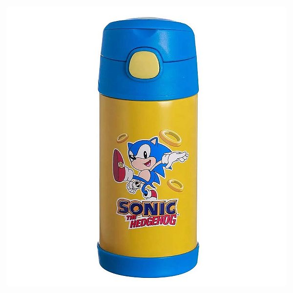 Garrafa Infantil Click Com Canudo Sonic The Hedgehog 300ml