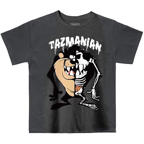 Camiseta Taz Esqueleto Looney Tunes Clube Comix