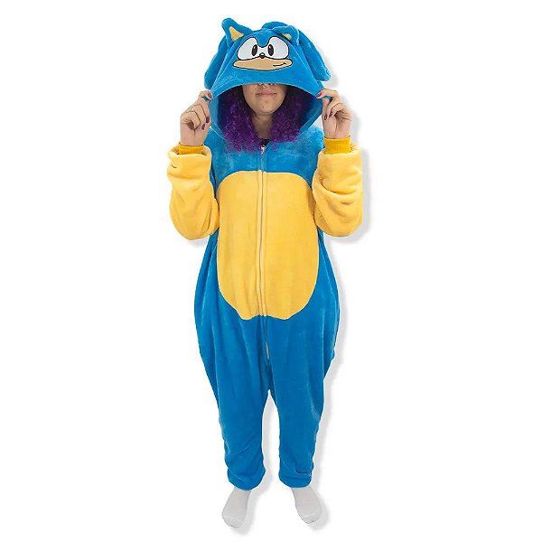 Macacão Kigurumi Infantil Sonic 3 a 4 anos