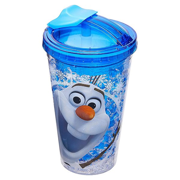 Copo Canudo Congelável Olaf Frozen Disney 400ml