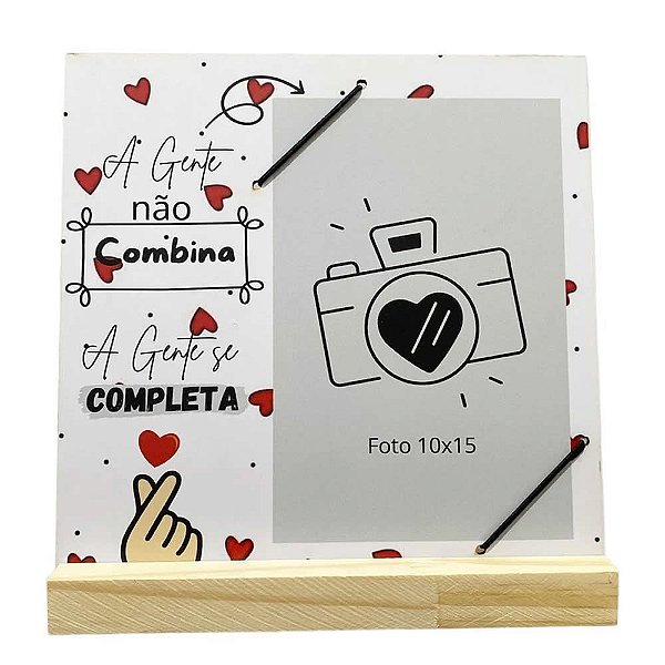 Porta Retrato Dorama Madeira Pinus Tudo A Gente se Completa