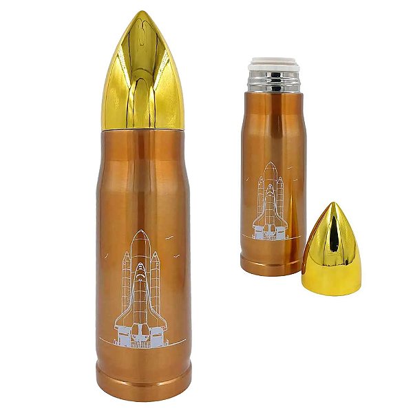 Garrafa Térmica de Inox Formato de Bala 500ml