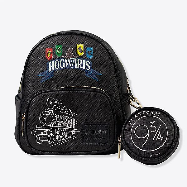 Mochila Mini Harry Potter Fashion Hogwarts com Bolsinha