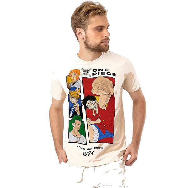 Camiseta One Piece Straw Hat White Personagens Clube Comix – A Tripulação em Grande Estilo!