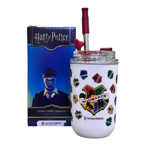 Copo Neo com Canudo Hogwarts Harry Potter 300ml