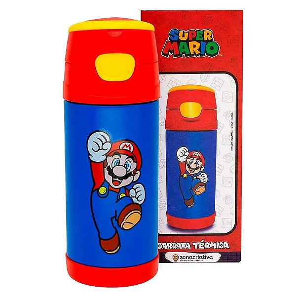 Garrafa Térmica Infantil Top Handle Super Mario Nintendo 350ml