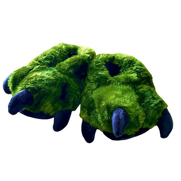 Pantufa 3D Pata Verde – Direto da Era Pré-Histórica para o Seu Conforto