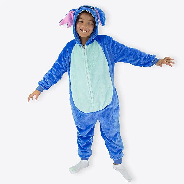 Macacão Kigurumi Infantil de 7 a 8 Anos Stitch - Disney