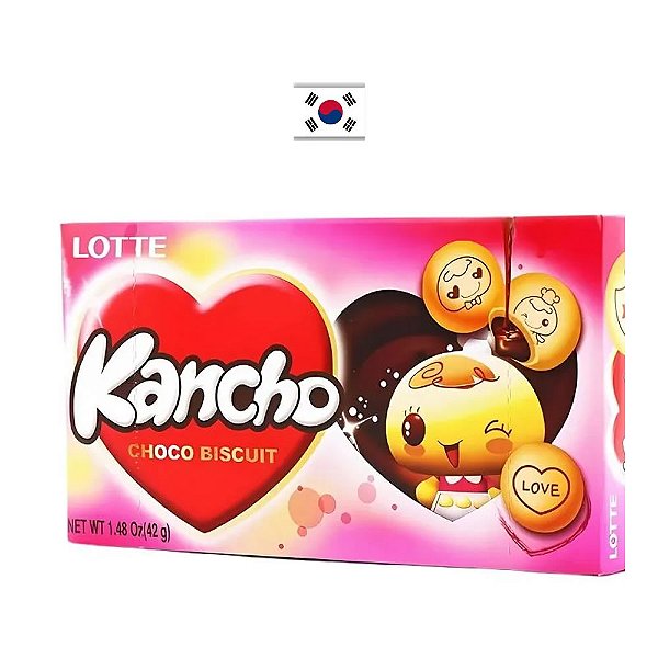Biscoito Lotte Kancho Chocolate 42g - Coreia do Sul