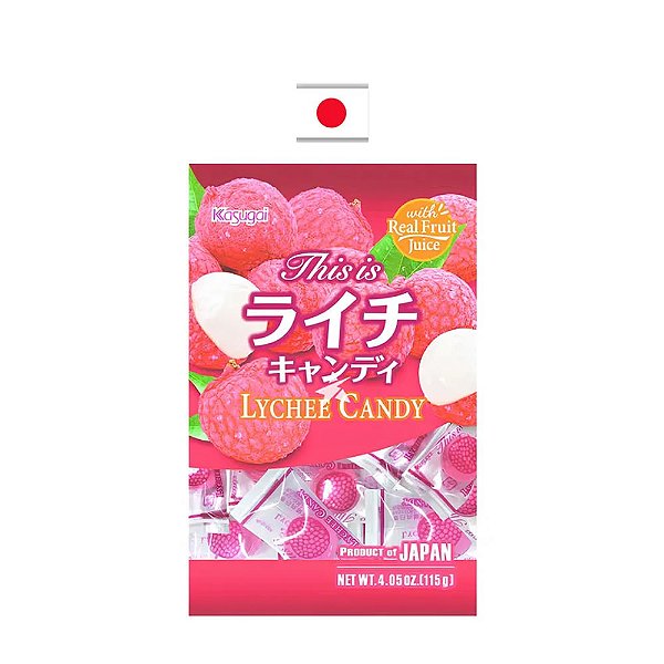 Bala Kasugai Candy Sabor Lichia 115g -  Japão