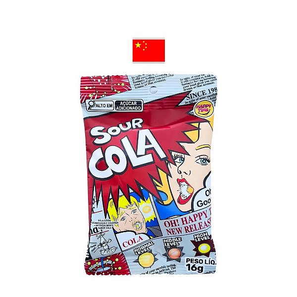 Bala Azeda Sour Candy Sabor Cola 16g - China