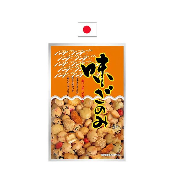 Snack Poppo Ajigonomi Misto com sabor de frutos do mar e peixe 70g - Japão
