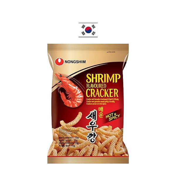 Salgadinho Nong Shim Sabor Camarão Picante 75g - Coreia do Sul