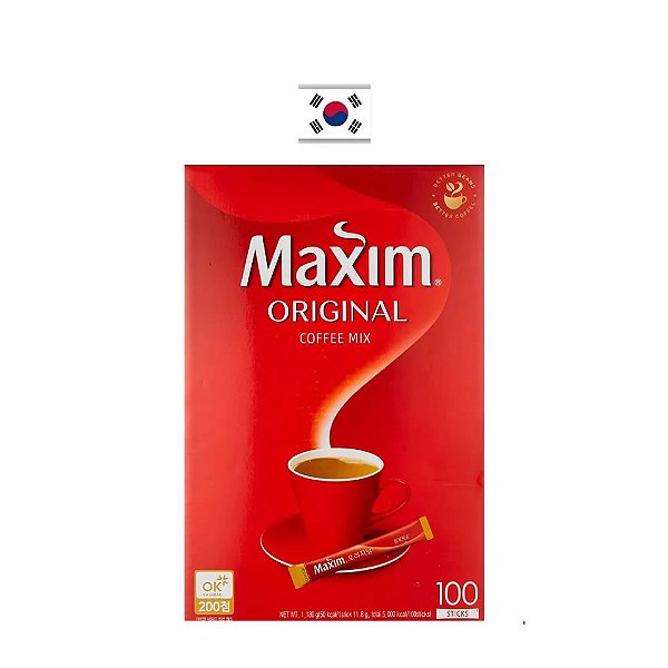 Sachê de Café Dongsuh Maxim com Creme 100 Sticks - Coreia do Sul