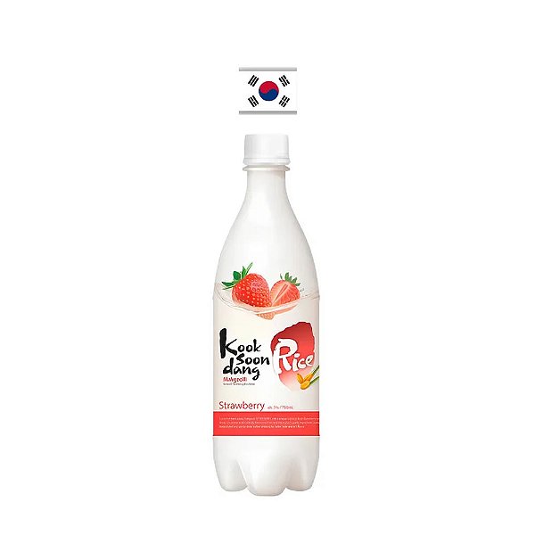 Bebida Makgeolli Kook Soon Dang Sabor Morango 750ml – Coreia do Sul