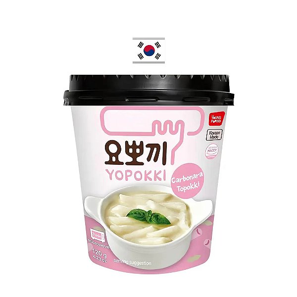 Topokki Yopokki com Molho Carbonara 120g - Coreia do Sul
