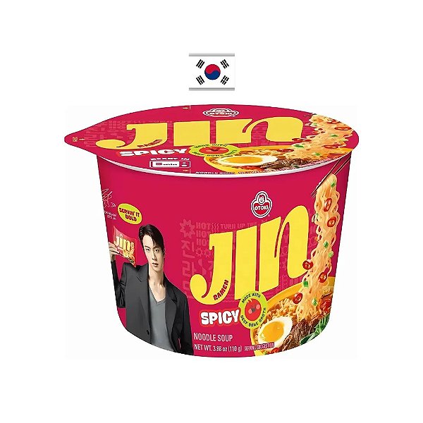 Macarrão Instantâneo Coreano Jin Ramen Mild Bowl Hot 110g - Coreia do Sul