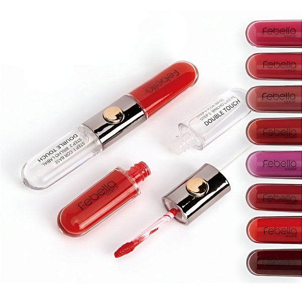 Batom + brilho labial double touch - Febella