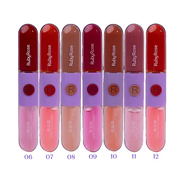 Gloss + batom líquido duo - Ruby rose