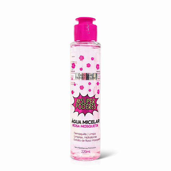 Água micelar facial rosa mosqueta 120ml - Super poderes