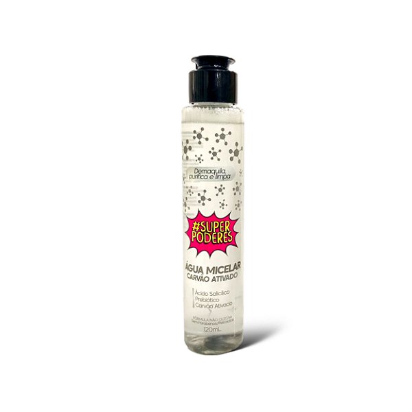 Água micelar facial carvão ativado 120ml - Super poderes