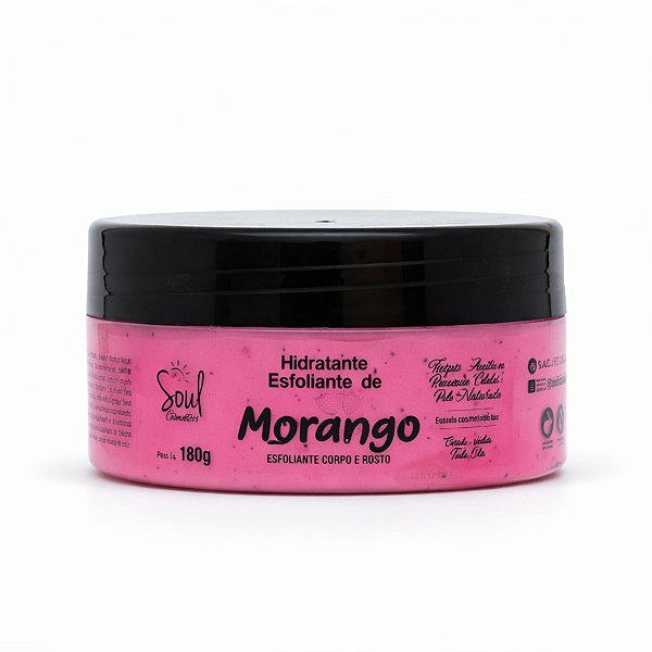 Hidratante esfoliante morango 180g - Soul cosméticos