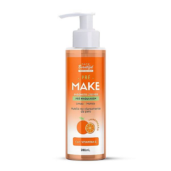 Sabonete líquido pré maquiagem vitamina C 200ml - Face beautiful