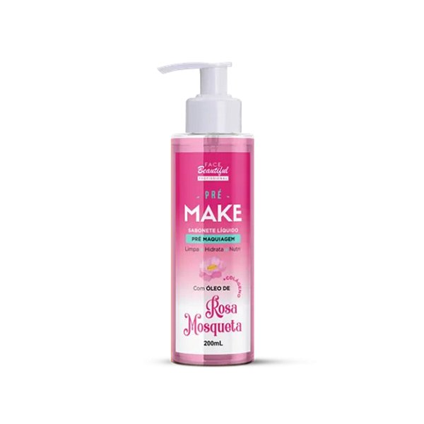 Sabonete líquido pós maquiagem rosa mosqueta/200ml - Face beautiful