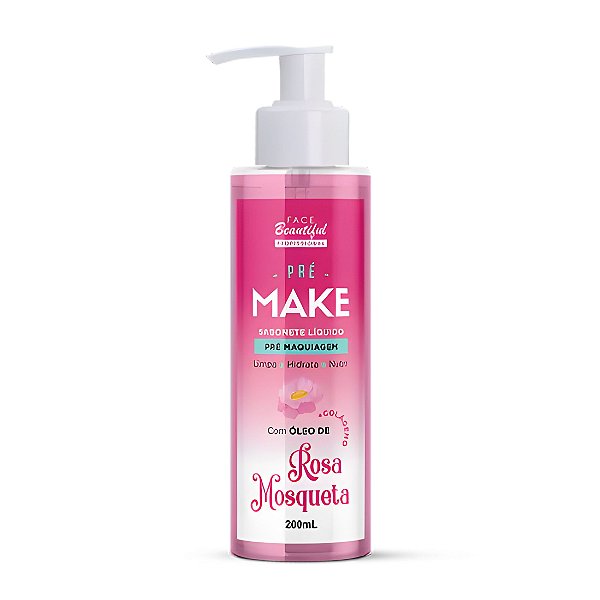 Sabonete líquido pós maquiagem rosa mosqueta/200ml - Face beautiful