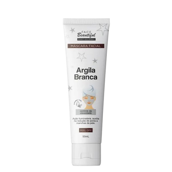 Máscara facial branca 50ml - Face beautiful