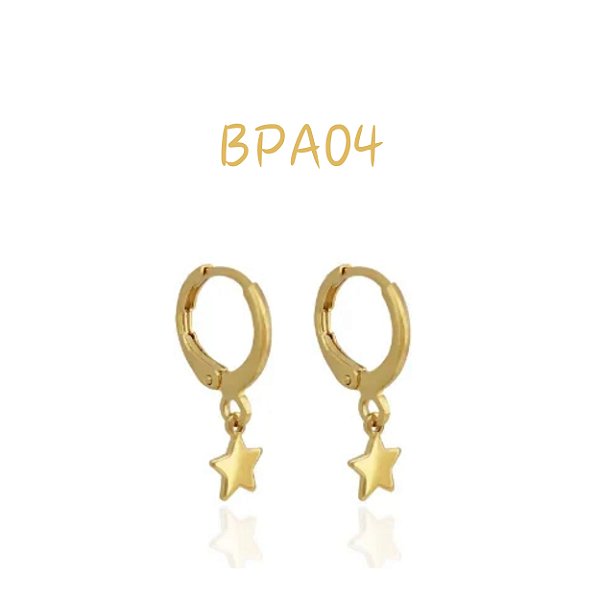 Brinco argola articulada estrela pequeno