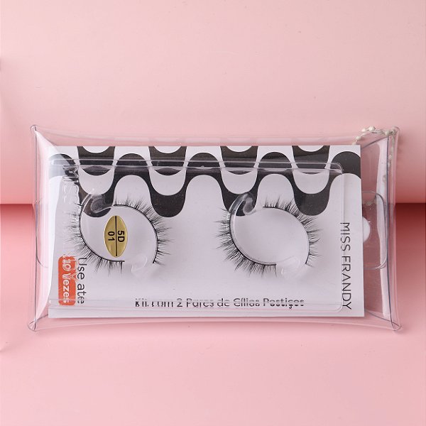 Kit de cílios postiços com 2 pares - Miss frandy