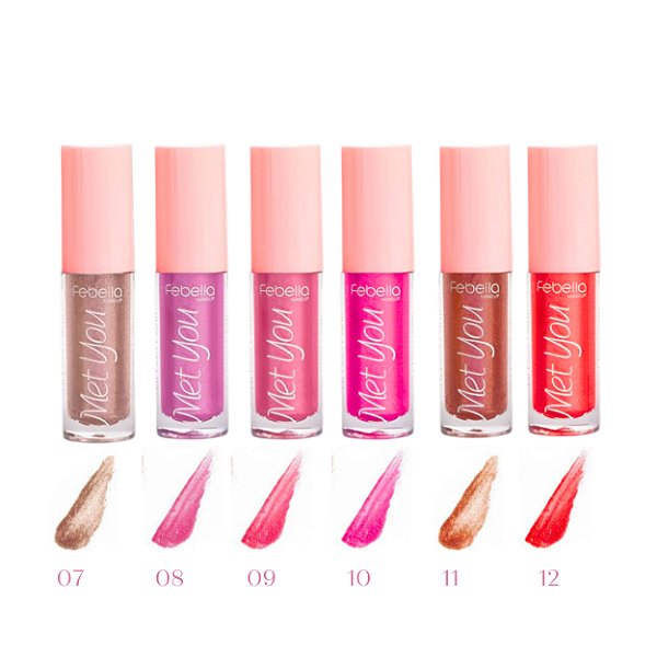 Gloss labial brilhante do 7 ao 12 - Febella