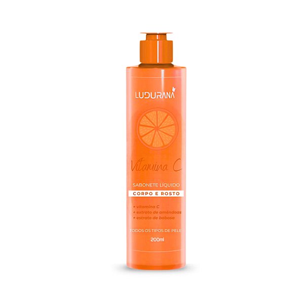 Sabonete líquido corpo e rosto vitamina C - Ludurana