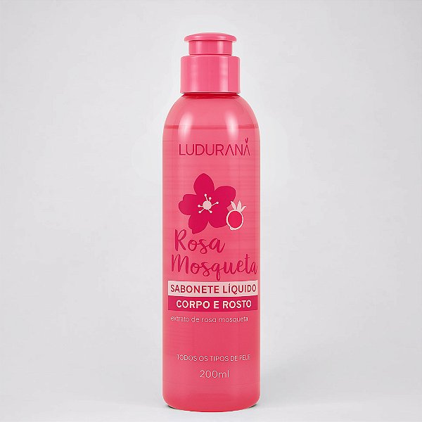 Sabonete líquido corpo e rosto rosa mosqueta - Ludurana