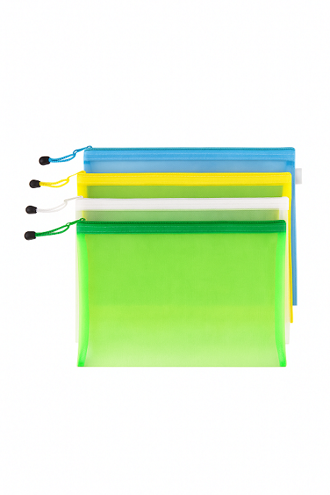 Necessaire coloridas de nylon com zíper