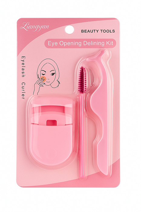 kit 3 peças modelador de cílios pinça e pincel de cílios