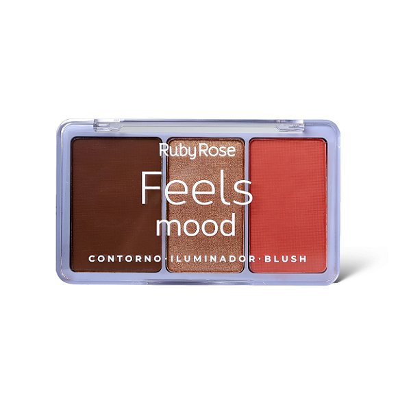 Paleta contorno iluminador e blush feels mood - Ruby rose