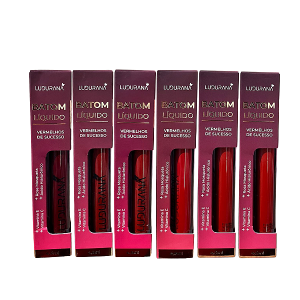 Batom liquido vermelho sucesso - Ludurana