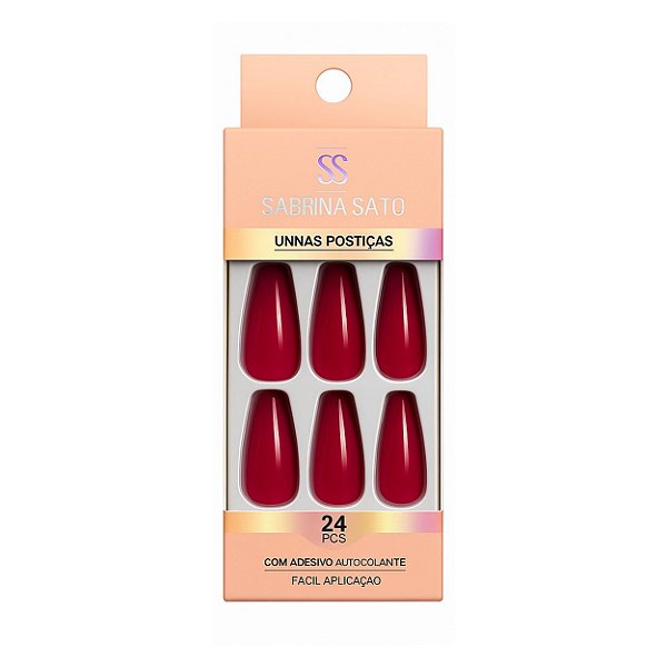 Unhas postiças pink (com aba adesiva) - Sabrina sato