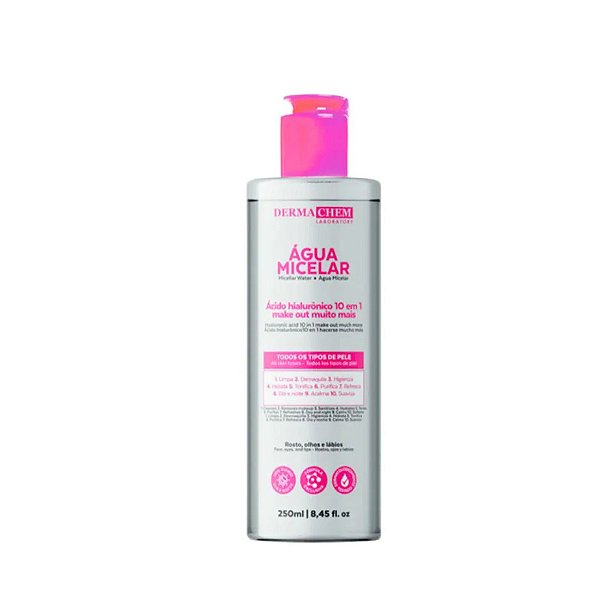 Água micelar ácido hialurônico 10 em 1 250ml - Dermachem