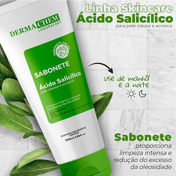 Sabonete para pele oleosa ácido salicílico 100ml - Dermachem