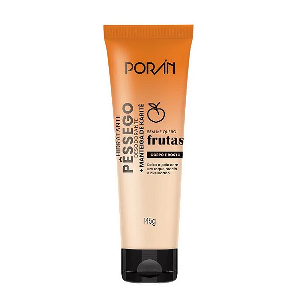 Hidratante corpo e rosto pêssego + manteiga de karité - Poran