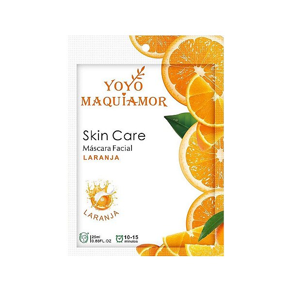 Máscara facial skin care laranja - Yoyomaquiamor