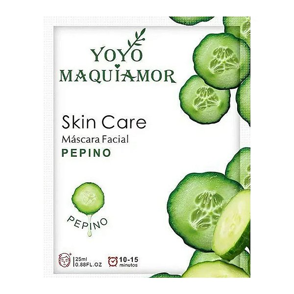 Máscara facial para skin care pepino - Yoyomaquiamor