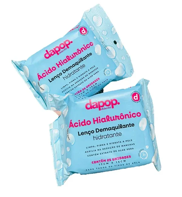 Lenço demaquilante ácido hialurônico - Dapop