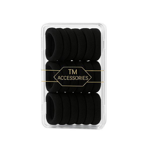 Caixa de mini elásticos de meia preto