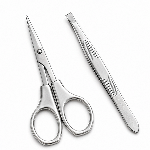 Kit manicure pinça ponta reta e tesoura