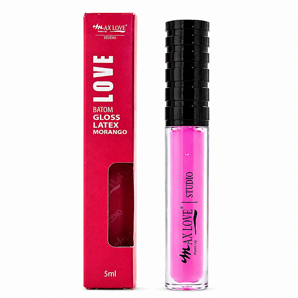 Batom gloss latex 13 morango 5 ml - Max Love