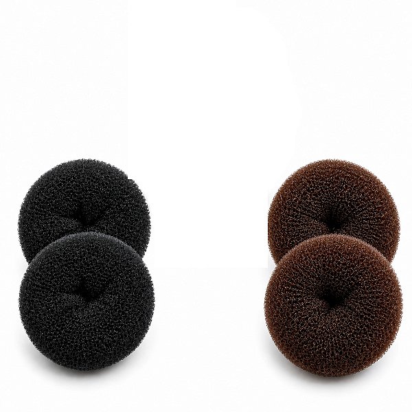 Rosquinha de cabelo pequena - Preta/marrom